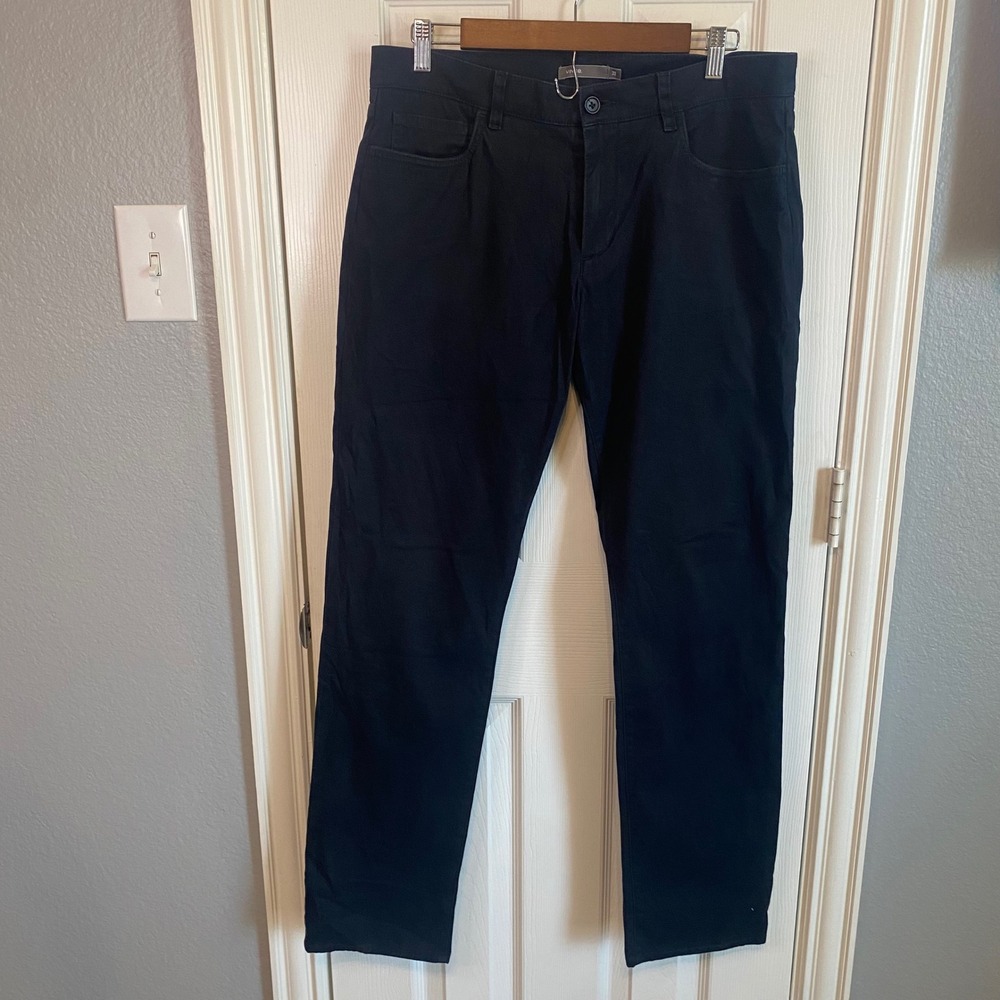 Vince Mens Navy Blue Straight Leg 5-Pocket Twill Pants Size‎ 33